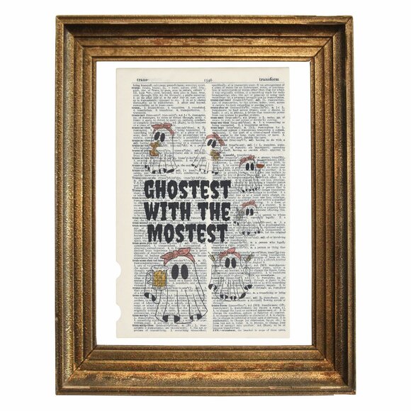 Pleasant Creations Co Other - Vintage Dictionary Art Print Wall Hanging Ghostest With The Modest Drinking mq